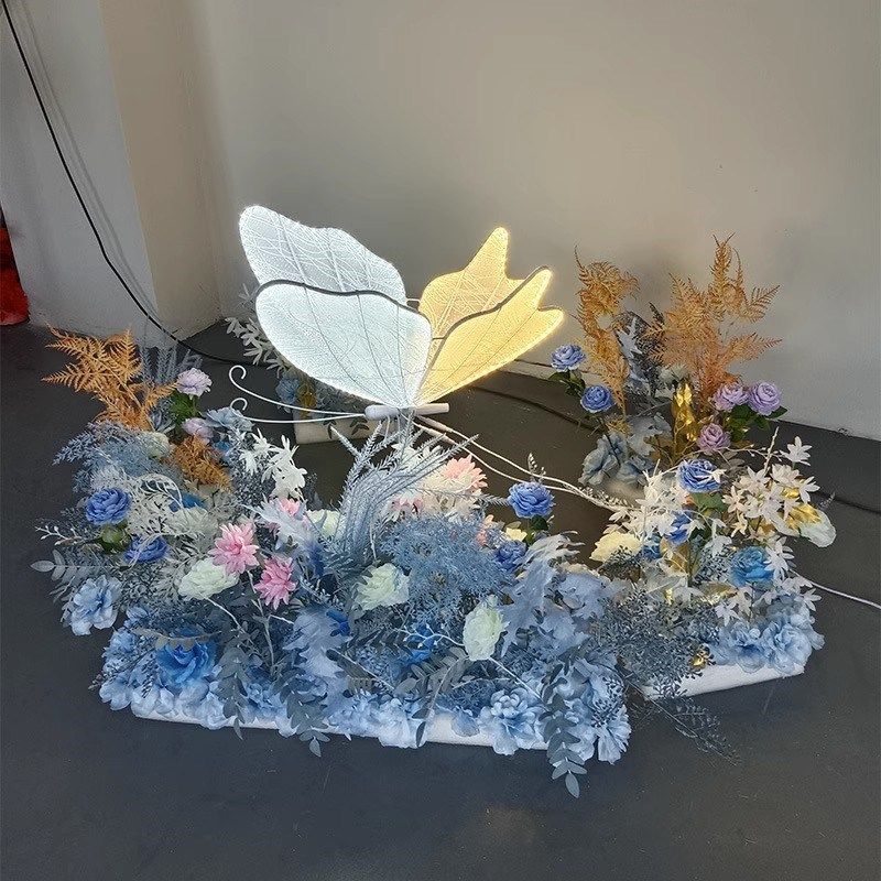 舞台发光蝴蝶路引灯婚庆道具场景布置挂件装饰吊灯婚礼堂舞台摆件