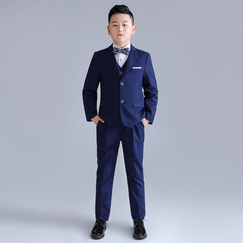 儿童花童西装加肥加大男童秋季中大童钢琴演出礼服主持人西服英伦