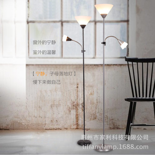 厂家直供双头LED落地灯客厅卧室酒店子母灯现代创意工作地灯灯具