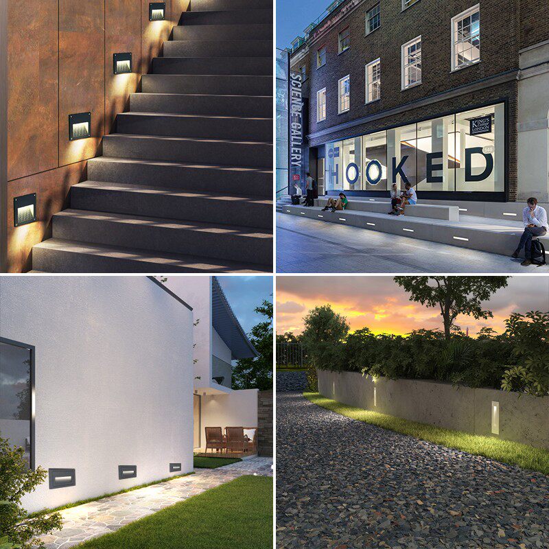 地脚灯LED嵌入式壁灯别墅户外防水景观庭院灯墙角灯楼梯台阶灯