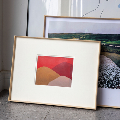 0.61cm极细边窄边实木木纹铝合金长方形装饰画画框相框挂画框定制