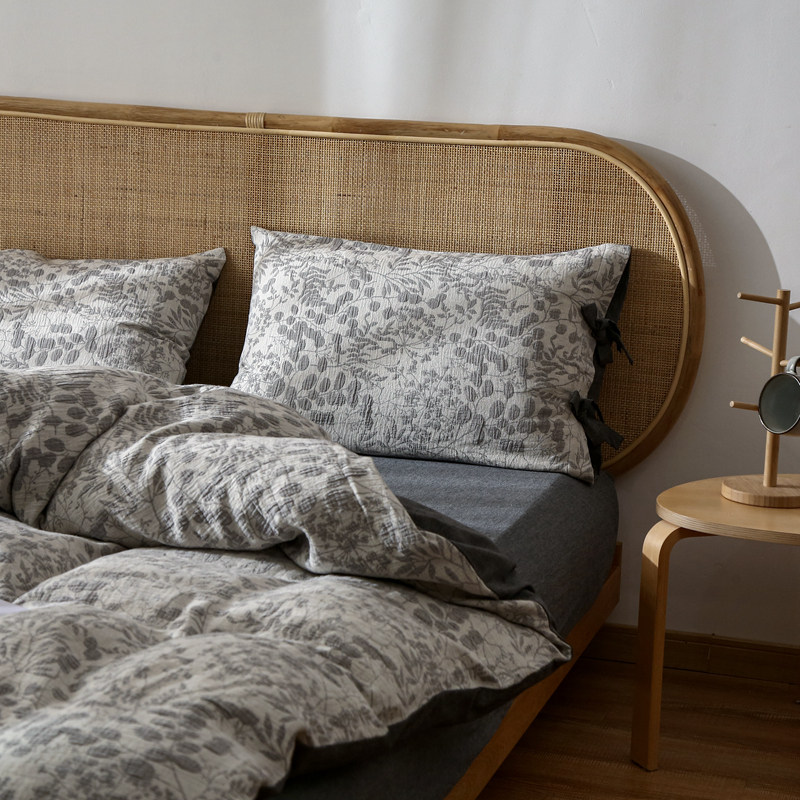 A类母婴双层纱布四件套100全棉被套纯棉裸睡床单床笠日式床上用品