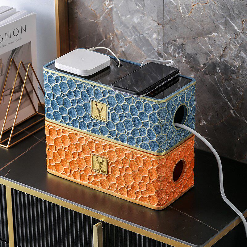 无线插排电源线理线器收纳盒电视柜客厅路由器光猫桌面大号置物架