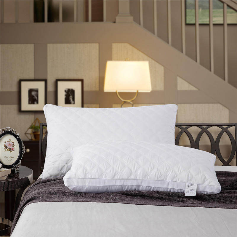 夏天一对装全棉方格枕头羽丝绒酒店枕芯单人宿舍成人双人家用枕芯