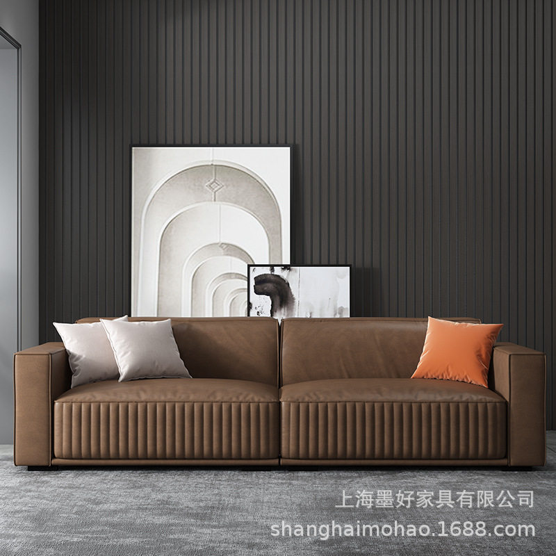 欧式设计师款小户型简约现代客厅轻奢科技皮布艺组合网红沙发定制