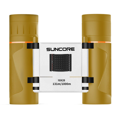 SUNCORE舜光小黑豹10X25户外儿童高清高倍微光夜视双筒望远镜-黄