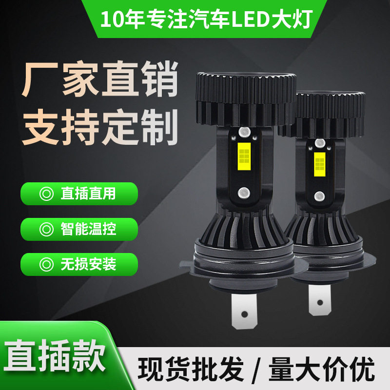 亚马逊爆款摩托车led前大灯电动车灯高亮聚光超亮射灯内置直插