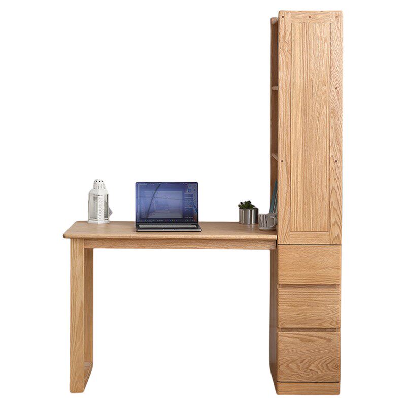 工厂直营实木书桌书架一体带抽屉靠墙转角办公桌子简约书房电脑桌