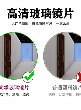 家用门上猫眼带后盖防偷窥酒店可视门镜高清玻璃镜片加厚加大纯铜