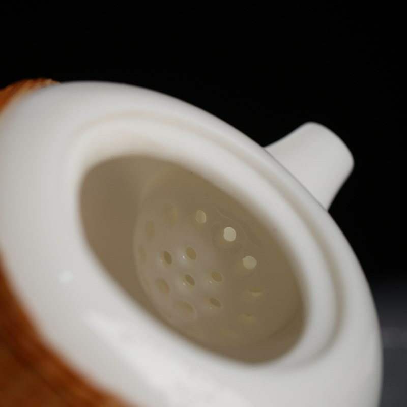 新中式纯手工竹丝扣瓷竹编茶具一壶四杯套装茶壶茶杯公道杯伴手礼