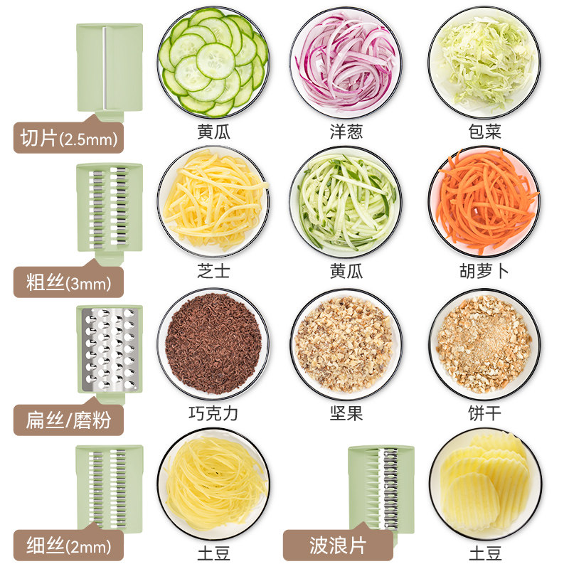 克欧克暴风切菜神器多功能家用滚筒擦丝器土豆丝刨切丝器切片机