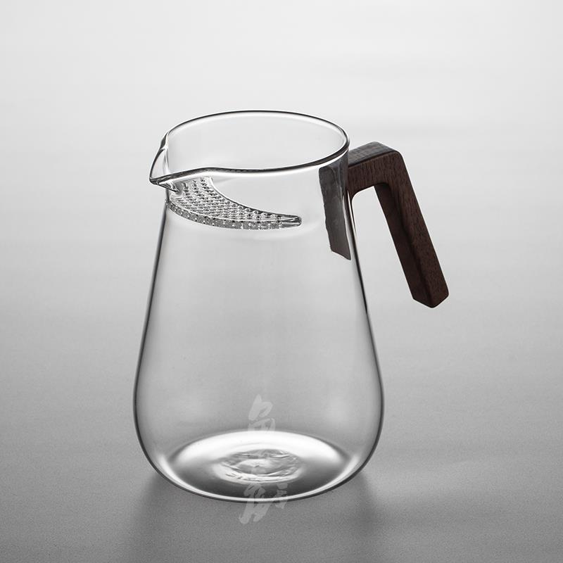 鱼戏茶漏过滤一体加厚玻璃黑白茶煮茶壶泡绿茶器家用公道杯分茶器