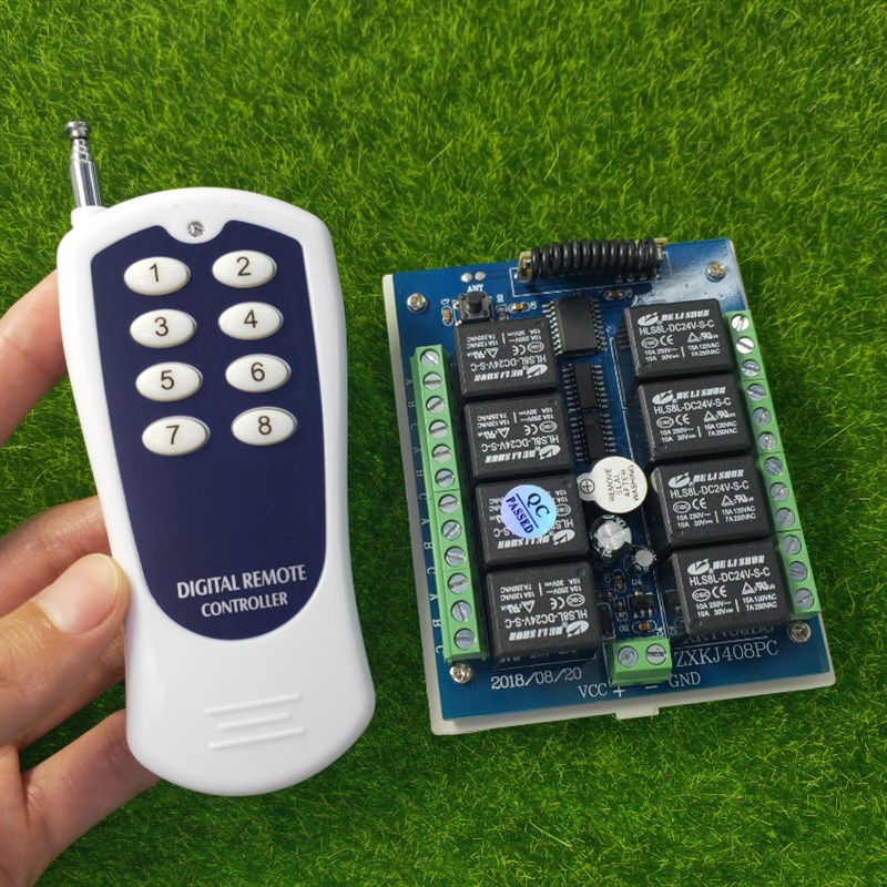 包邮24V8路无线遥控开关配大功率遥控器工业设备控制 电源灯具开