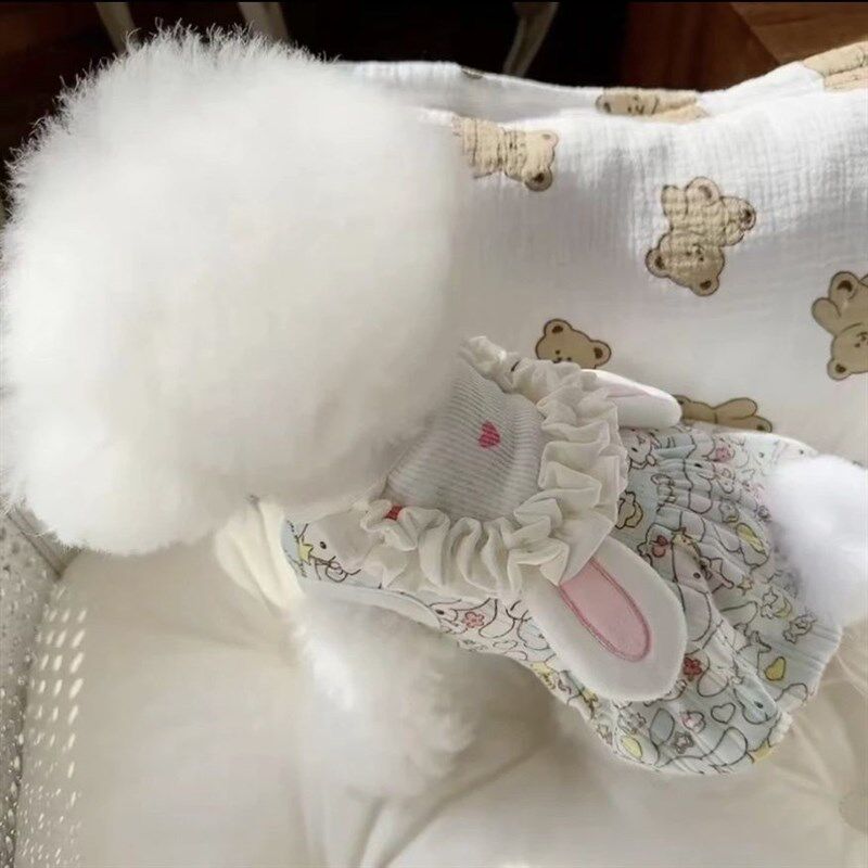 绒绒兔保暖春秋冬宠物泰迪比熊小奶狗狗猫咪秋冬装衣服裙子