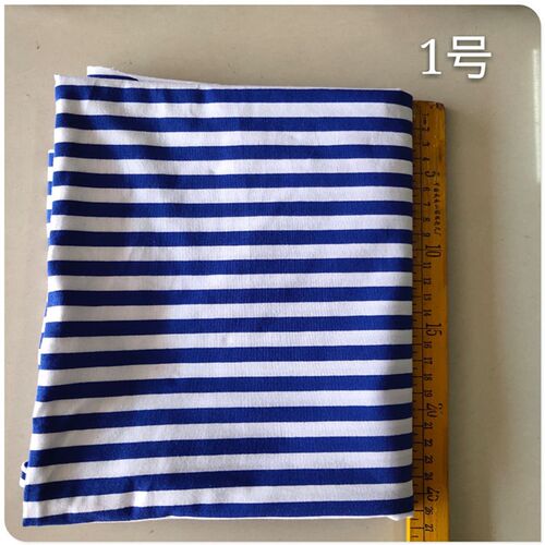 春夏季弹力棉条纹针织四面弹莱卡棉T恤布料短袖打底衫裙子面料