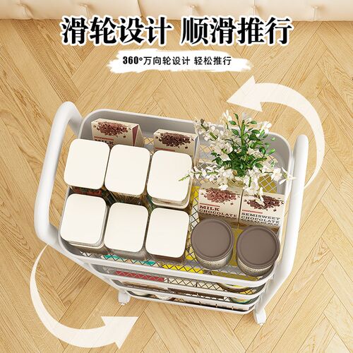 卧室婴儿用品置物架折叠移动小推车办公桌书架零食架子母婴房宿舍