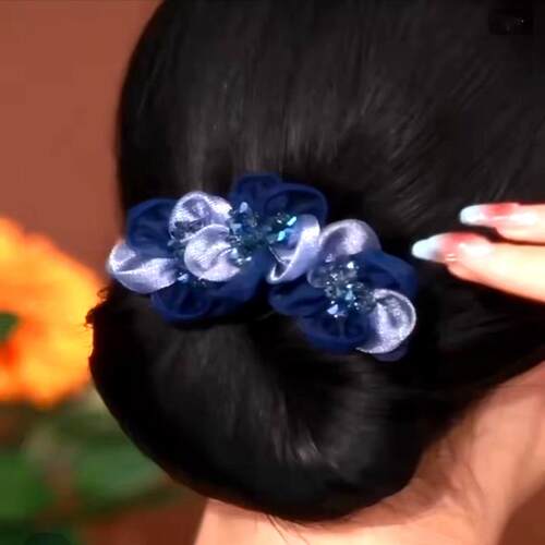 蓝色花朵2025新款繁华盘发器女后脑勺发夹简约扭扭夹懒人神器头饰
