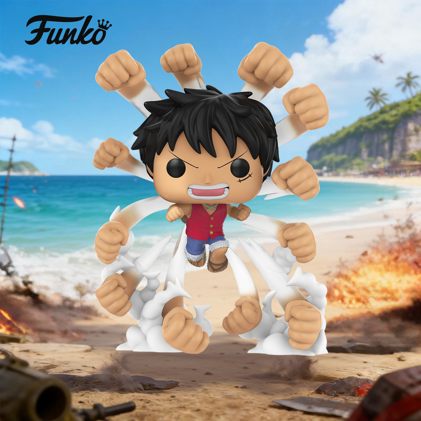 Funko丰高海贼王路飞橡胶机关枪款 航海王手办周边摆件公仔礼物