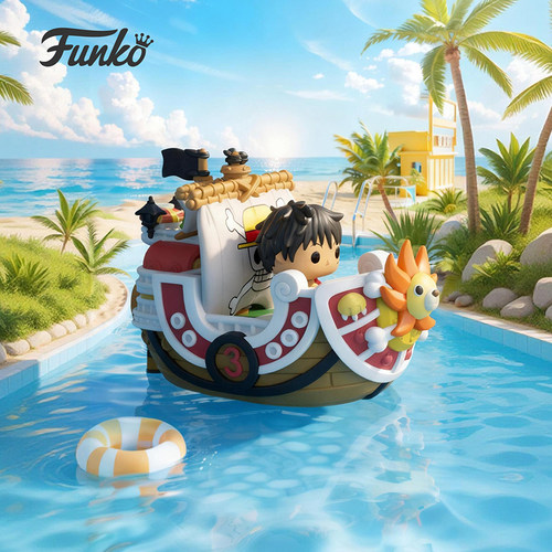 Funko海贼王 路飞与千里阳光号 航海王one piece周边萌粒摆件礼物