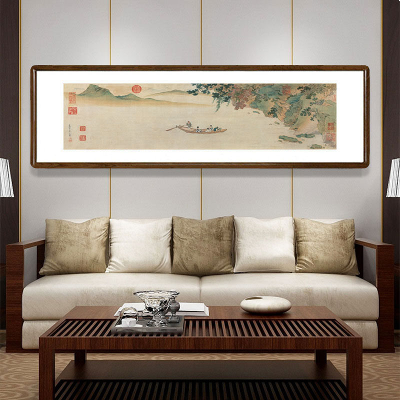 国画山水画已装裱实木框新中式客厅墙面装饰画茶室挂画仇英赤壁图