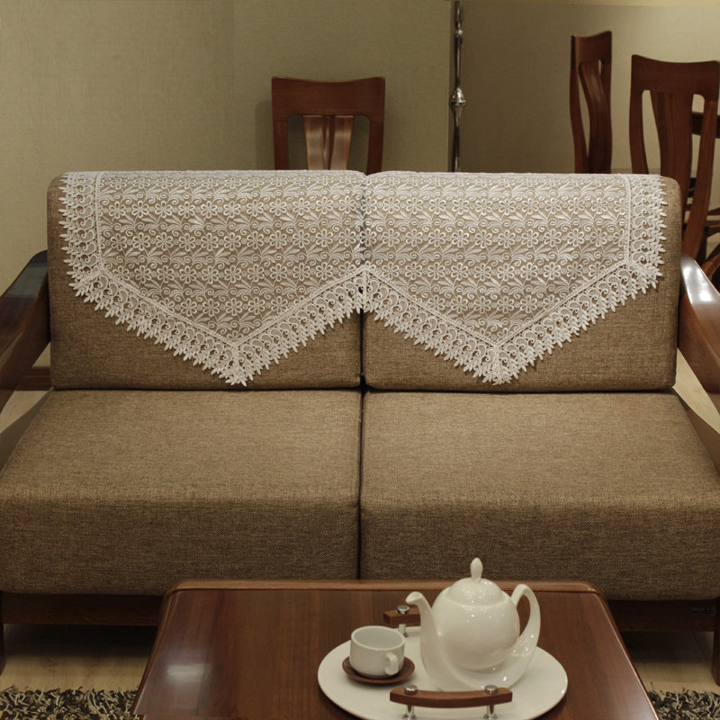 蕾丝沙发巾沙发靠背巾布艺扶手巾简约现代白色全盖沙发搭巾后背巾