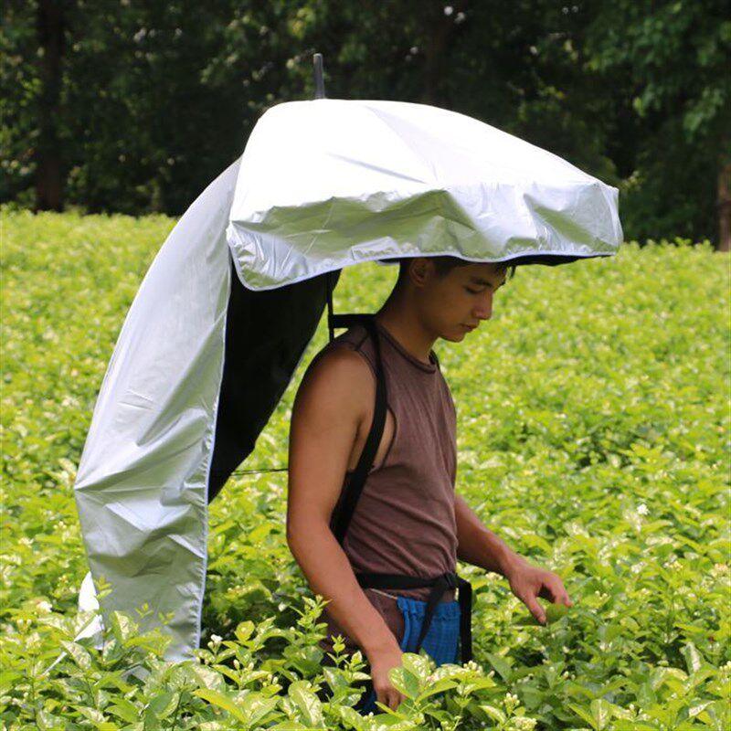 可背式采茶伞背在身上的伞摘茶叶采茶防晒户外钓鱼垂钓雨伞遮阳伞