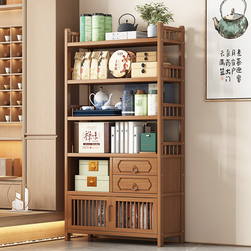 茶水柜茶柜置物架茶室茶叶架茶台桌边几柜茶架子置物架茶具收纳柜