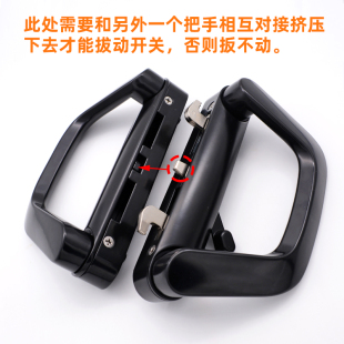 双边豪华对接锁拉门锁具铝合金对开移门钩锁厨房隔断阳台拉手锁