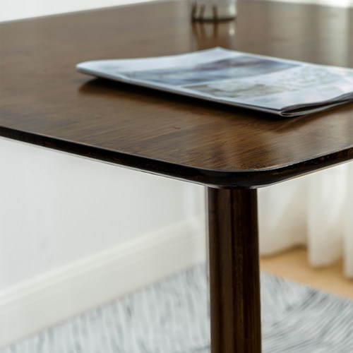 胡桃色楠竹餐桌实木圆饭桌家用小户型四方桌鸡翅木北欧餐厅休闲桌