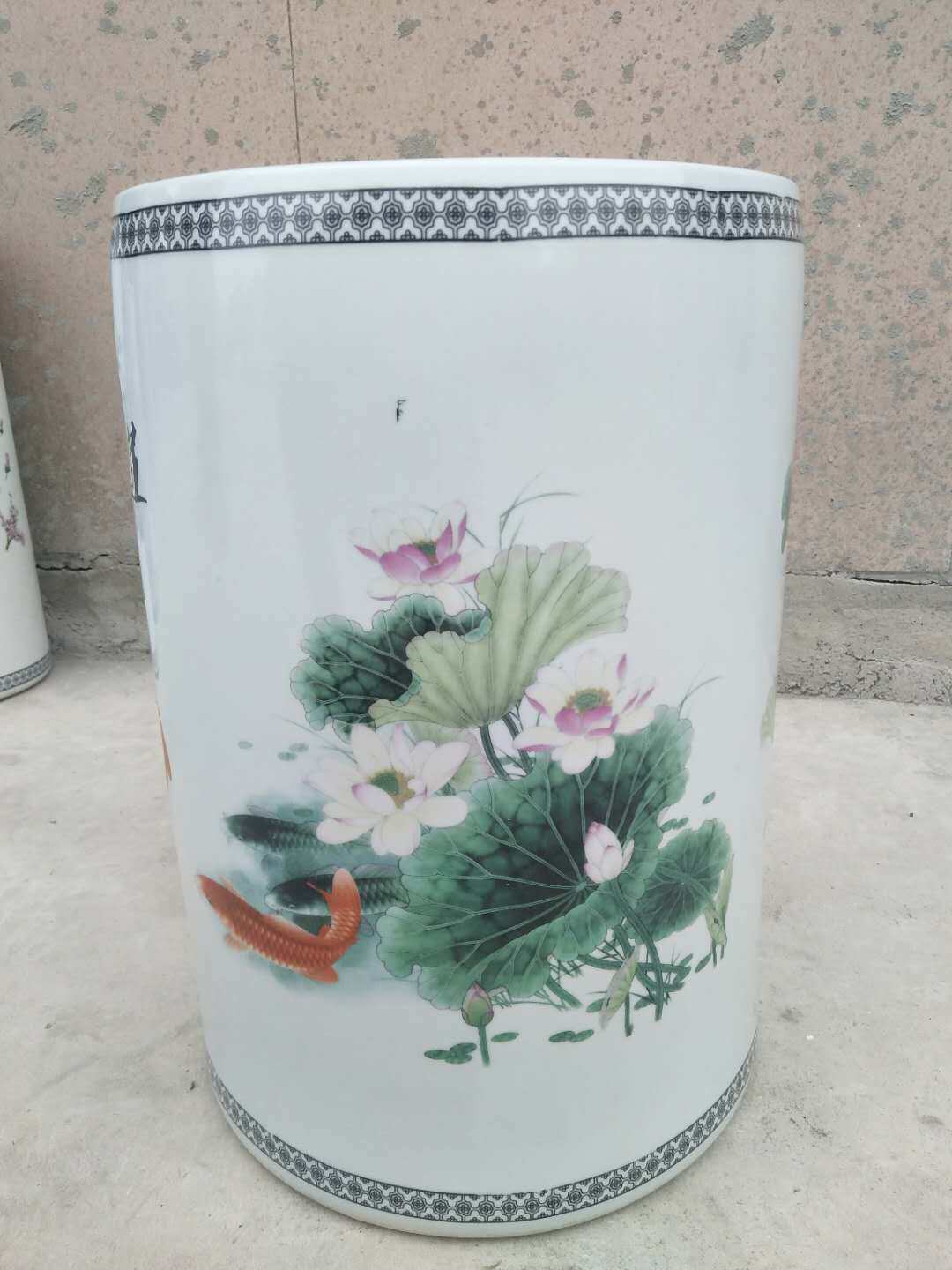 景德镇陶瓷直筒花瓶箭筒书画筒 粉彩瓷箭筒书字画缸帽筒 雪景