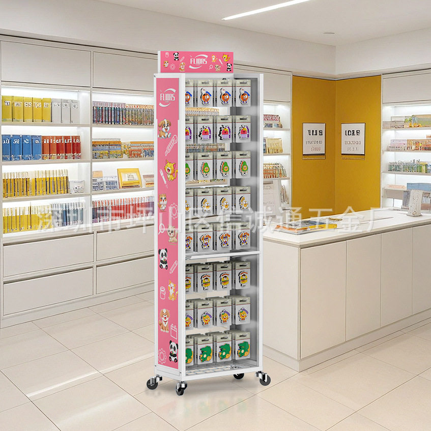 定制订做商超文具专用展示架橡皮擦文具盒文件袋笔类挂架促销货架图片