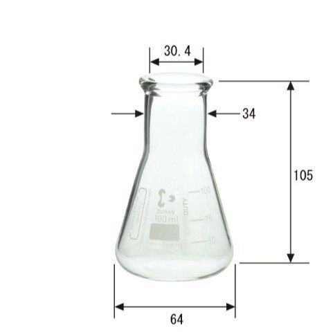 SIBATA柴田科学  010620-100A 超厚三角烧瓶 广口 100mL