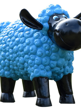 户外动物摆件卡通绵羊雕塑商场游乐场幼儿园布置装饰美陈落地摆件