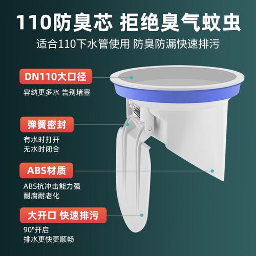 110下水管内塞式防返臭神器160排水管道防返水地漏芯封口盖止逆阀