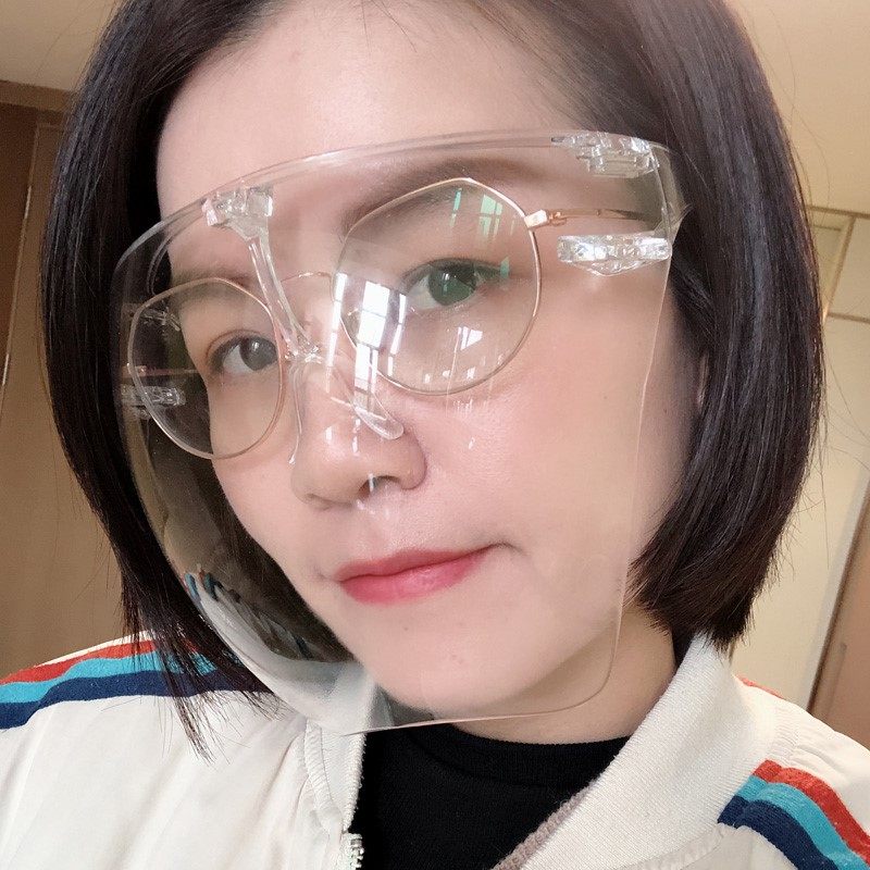 防油烟面罩女遮脸炒菜厨房烧饭防油溅专用神器透明高清面屏防飞沫