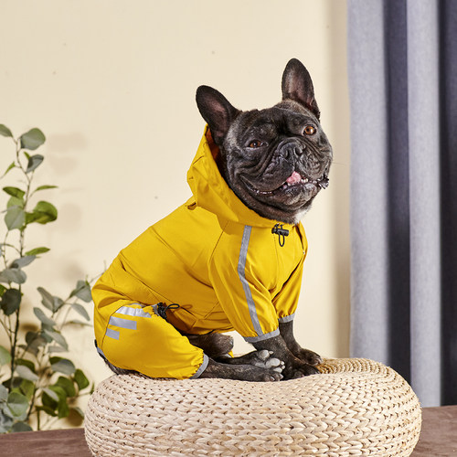 宠物狗狗雨衣小型犬泰迪比熊田园犬四脚反光防水雨披遛狗雨具