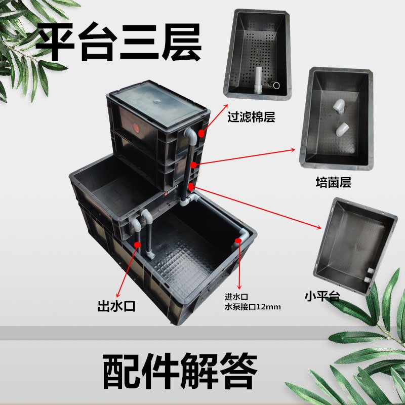 养龟黑色周转箱蛋龟发色龟箱循环过滤剃刀巨头家用龟缸乌龟水族箱