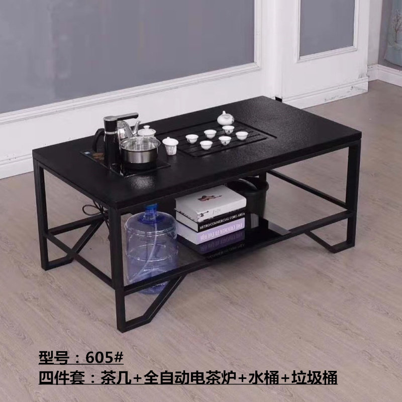 高档茶几 商务洽谈小型会客接待黑金石功夫茶几 包邮