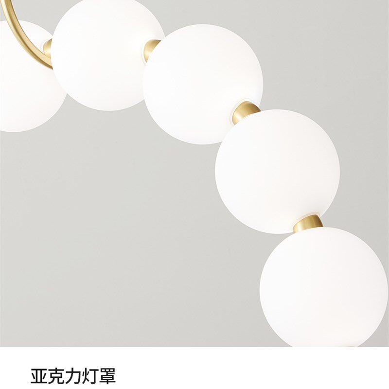 客厅吊灯网红轻奢创意设计师餐桌吧台吊线灯法式珍珠串智能灯具
