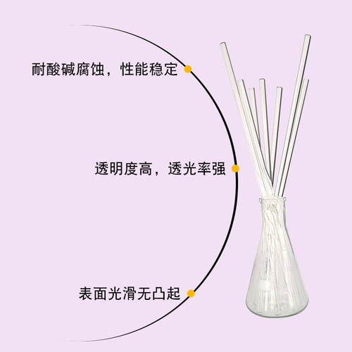 高硼硅玻璃棒搅拌棒实验室用实心圆头透明耐高温玻璃搅拌棒引流棒