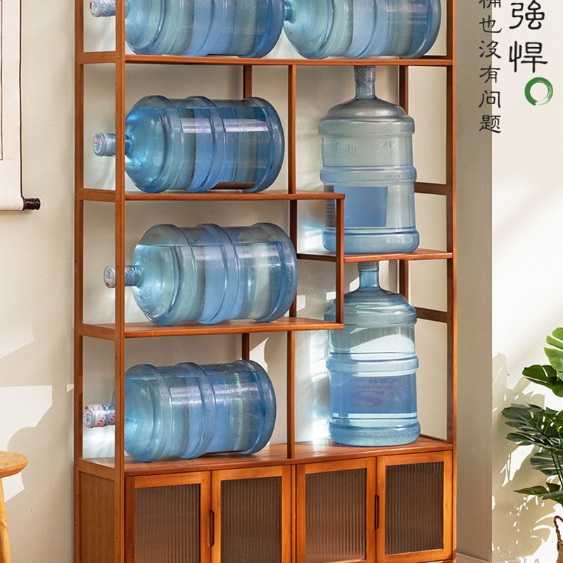 轻奢博古架多宝阁新中式书架办公室隔断架南榆木茶柜摆件架陈列柜