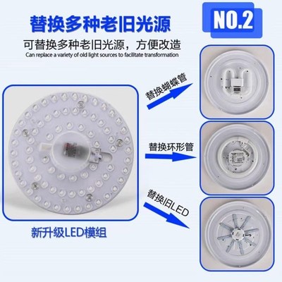 LED吸顶正方形灯芯替换灯管12W18W24W36W48W72W暖光黄光色温3000k