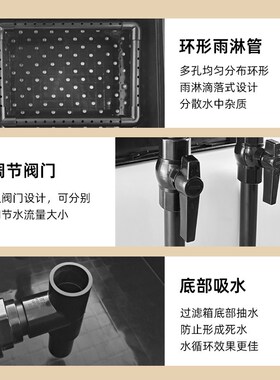 鱼缸过滤器周转箱上置滴流盒水循环外置过滤桶鱼盆鱼池过滤箱黑色