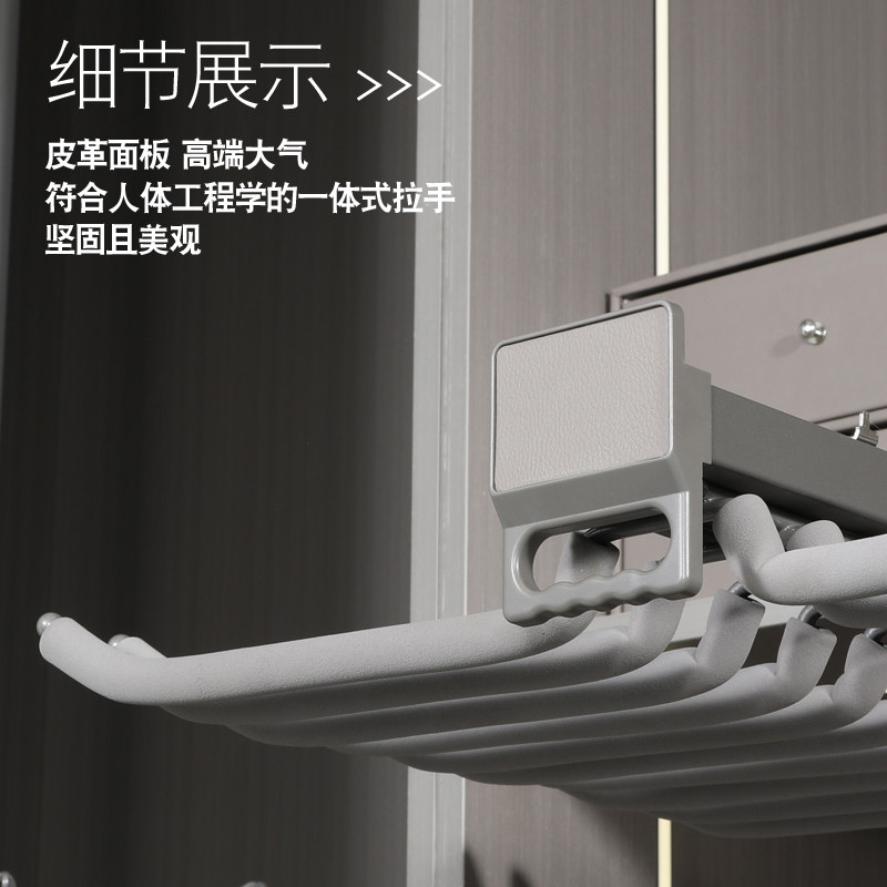 阻尼防滑顶侧装衣柜裤架伸缩家用内置滑轨抽拉式柜内西裤拉篮挂架