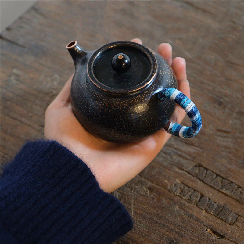 全手工一张打迷你泡茶壶带把小号纯铜茶壶功夫茶壶200cc紫铜茶壶