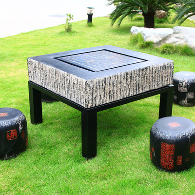 仿古石雕庭院围棋象棋桌凳