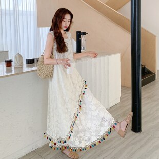 高级感绝美流苏洋装 重工刺绣不规则t恤半身裙套装 女2025夏法式