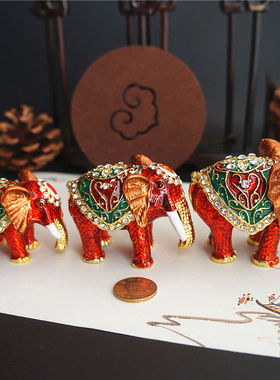 吉祥象首饰盒合金镶钻大象摆件旺事业有靠山家居办公装饰品摆件