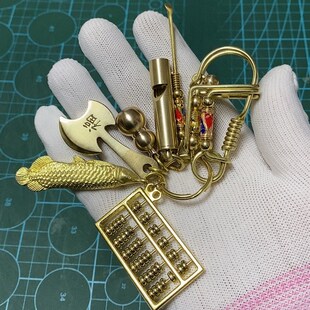 心中有佛款式手工制作钥匙扣男士汽车创意个性圈环腰挂扣钥匙链