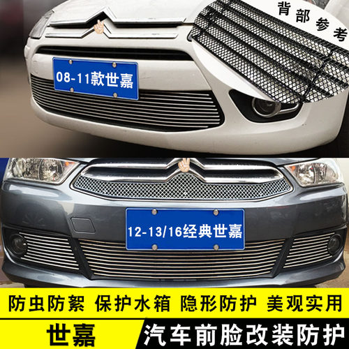 雪铁龙新世嘉中网改装饰条 老世嘉汽车前脸外观专用防护配件亮条
